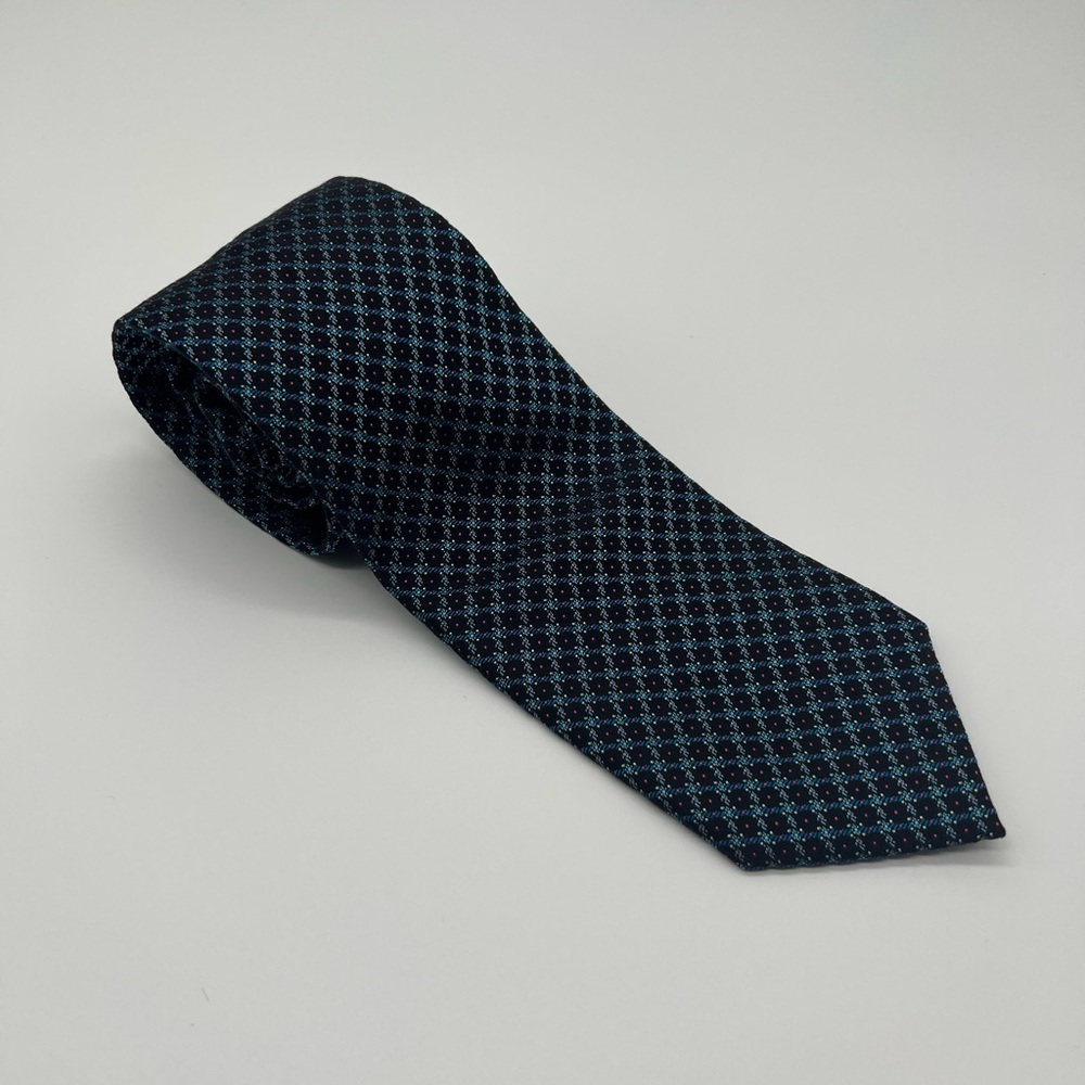 David Donahue  Elegant Black and Blue Men's Tie